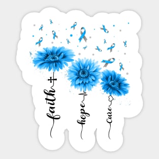 Diabetes awareness Faith Hope Cure Sunflower Type 1 Diabetes Gifts Sticker